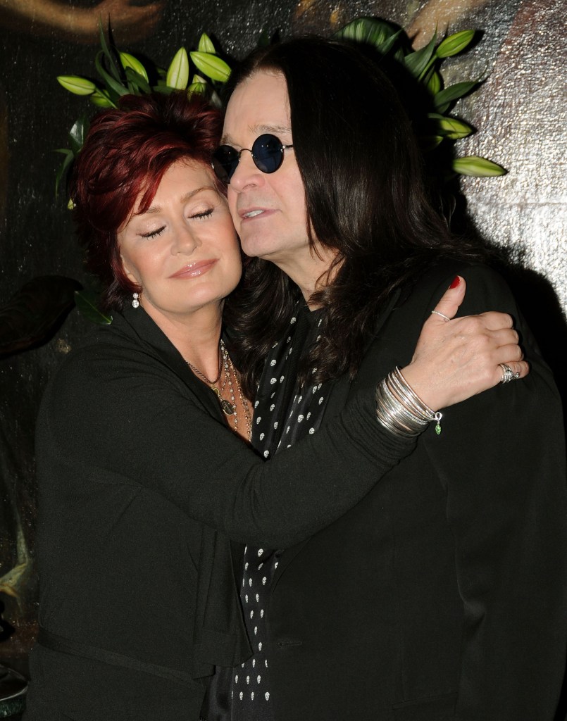 Sharon Osbourne and Ozzy Osbourne at the preview of Sharon Osbourne and Ozzy Osbourne's auction of furnishings, art and memorabilia held at the Gibson Guitar Showroom in Beverly Hills, Calif.
