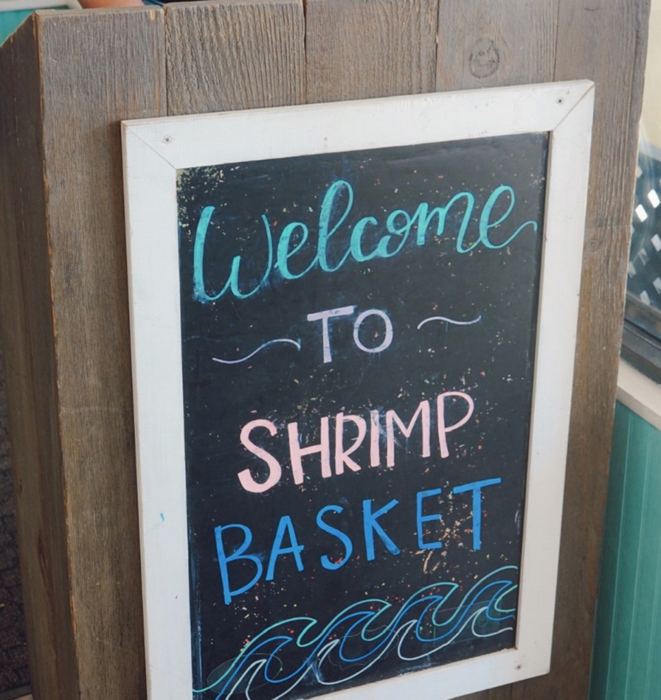 Chalkboard sign reading