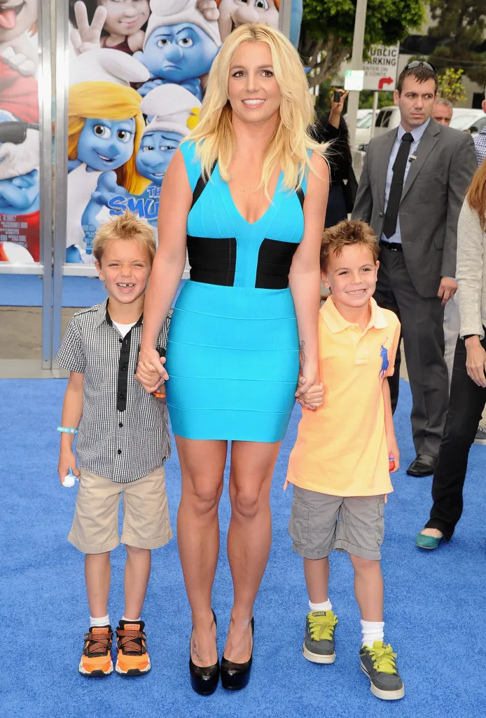 Britney Spears with her sons Sean and Jayden at the premiere of 
