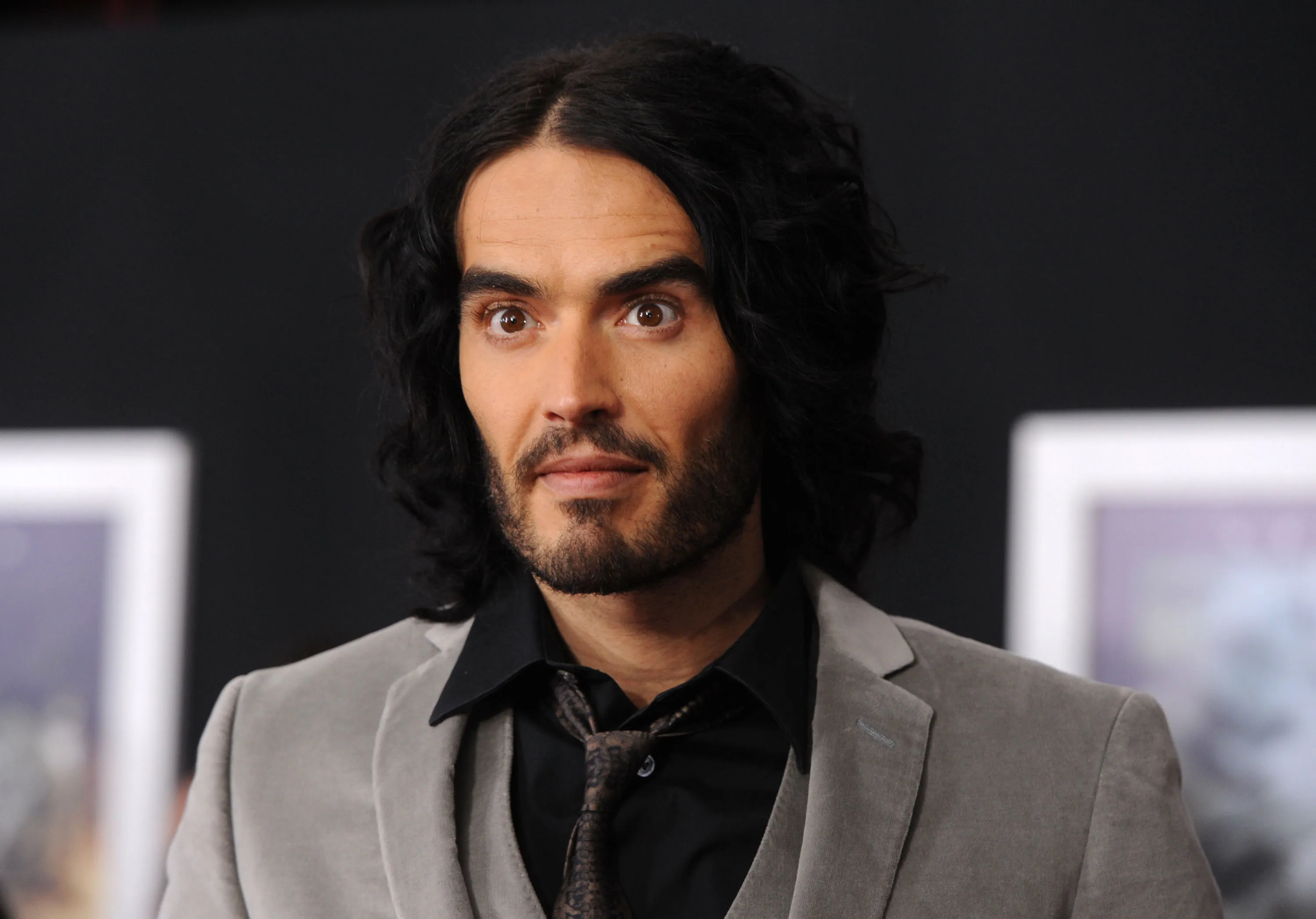 Actor Russell Brand in a close-up shot.