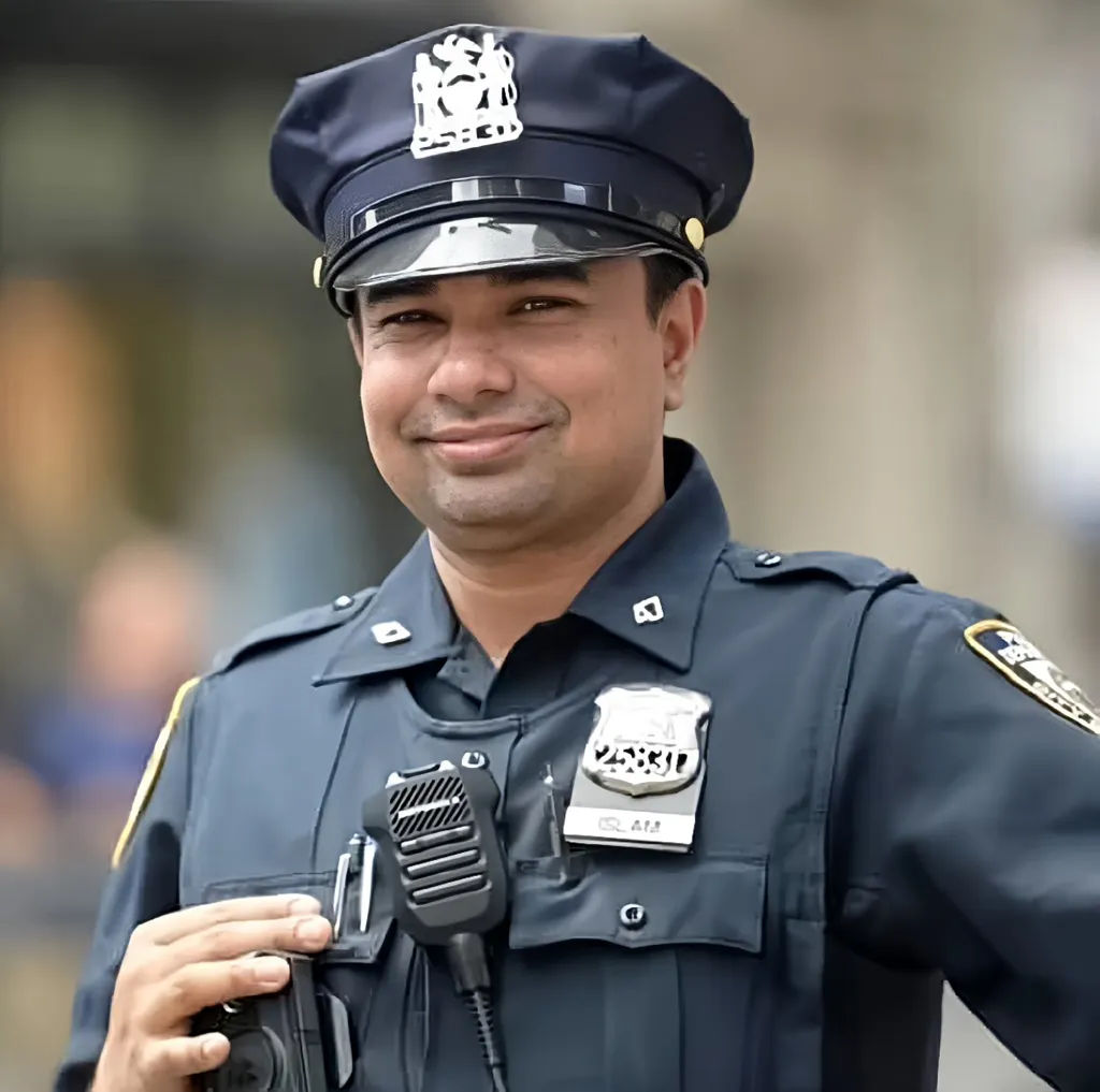 NYPD Officer Didarul Islam smiling.