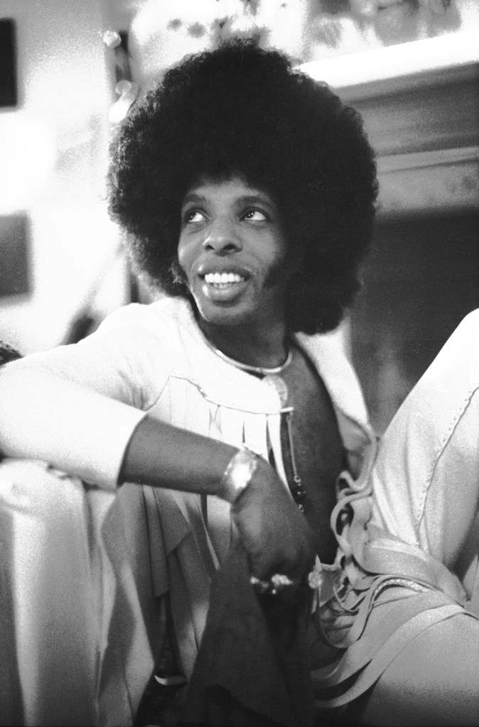Sly Stone of the psychedelic soul group 'Sly & The Family Stone' poses for a portrait sesion at home on September 17, 1972.