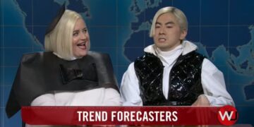 Aidy Bryant Makes Surprise ‘SNL’ Return to Reprise Trend Forecasters With Bowen Yang