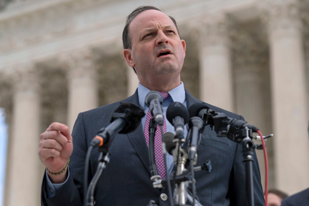 South Carolina Attorney General Alan Wilson speaking to reporters.