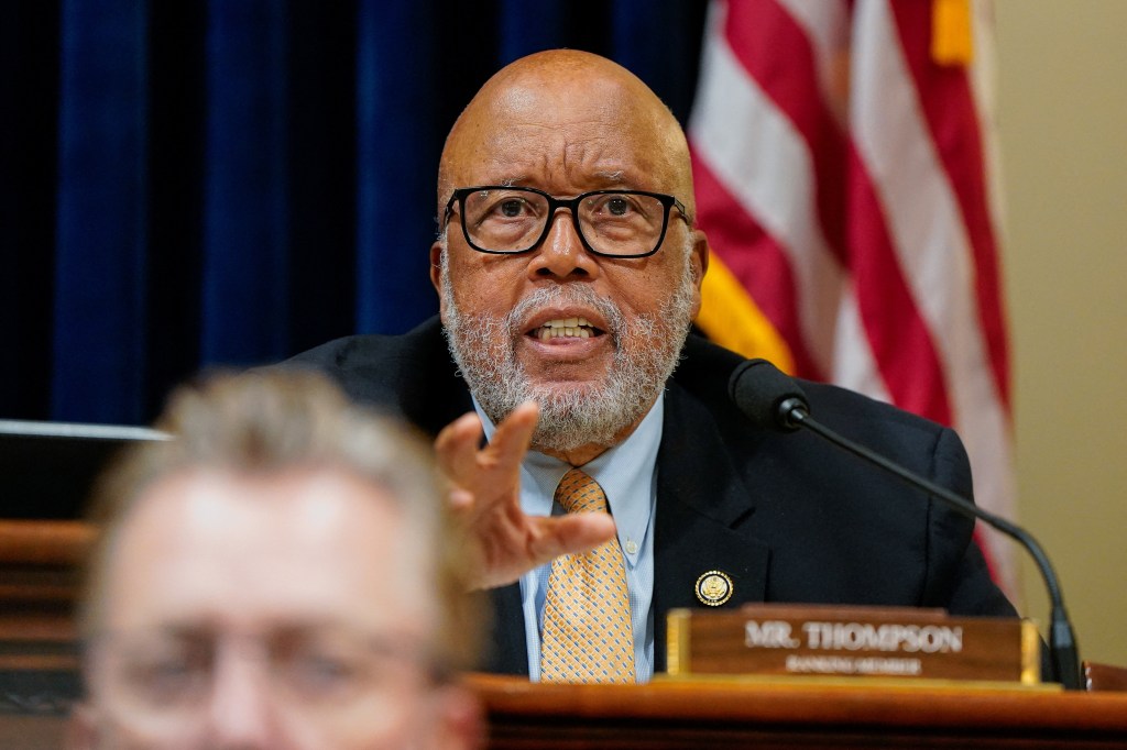 U.S. Rep. Bennie G. Thompson speaking during a House Homeland Security hearing.