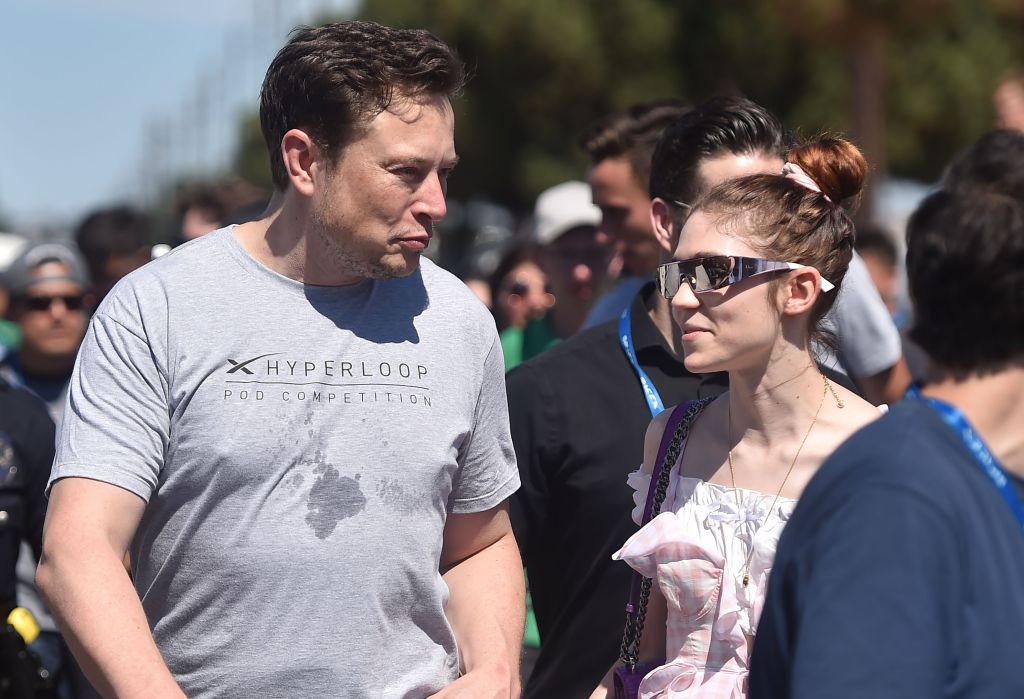 SpaceX founder Elon Musk and Canadian musician Grimes at the 2018 Space X Hyperloop Pod Competition.