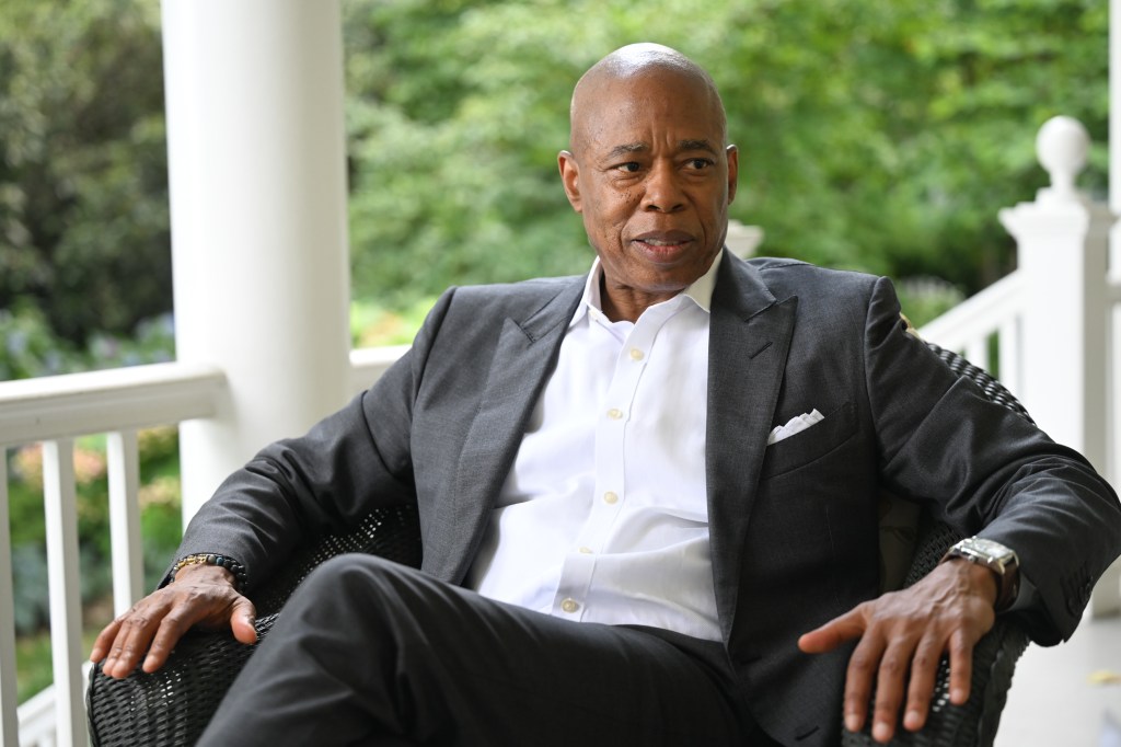 Mayor Eric Adams sitting at Gracie Mansion.