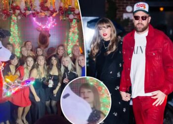 Eagle-eyed fans spot Taylor Swift in WAGs group shot at Chiefs Christmas party