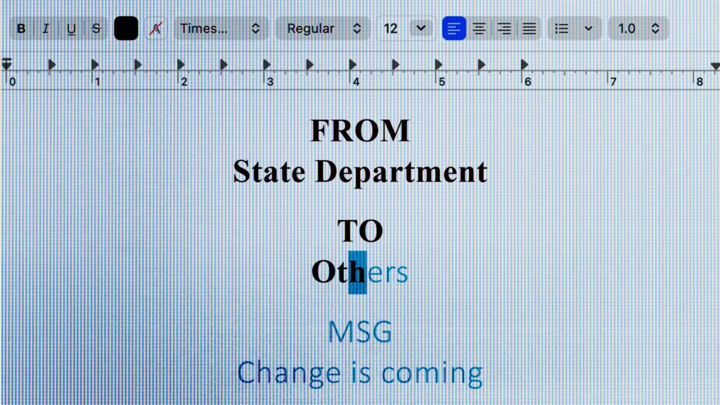 I’m a blind diplomat. The State Department font reversal is wrong.