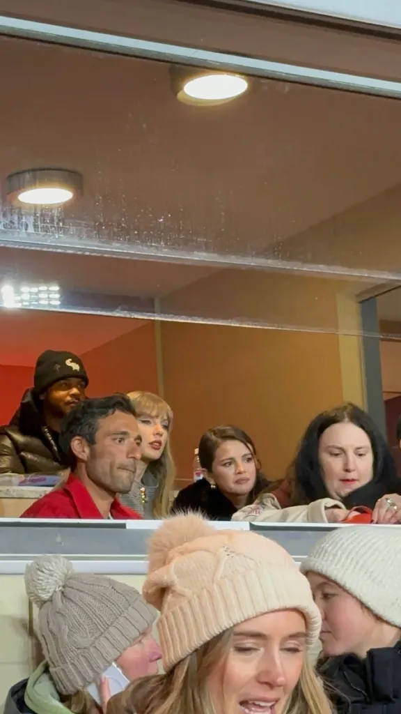 Taylor Swift, Selena Gomez and Lena Dunham at a Chiefs game.