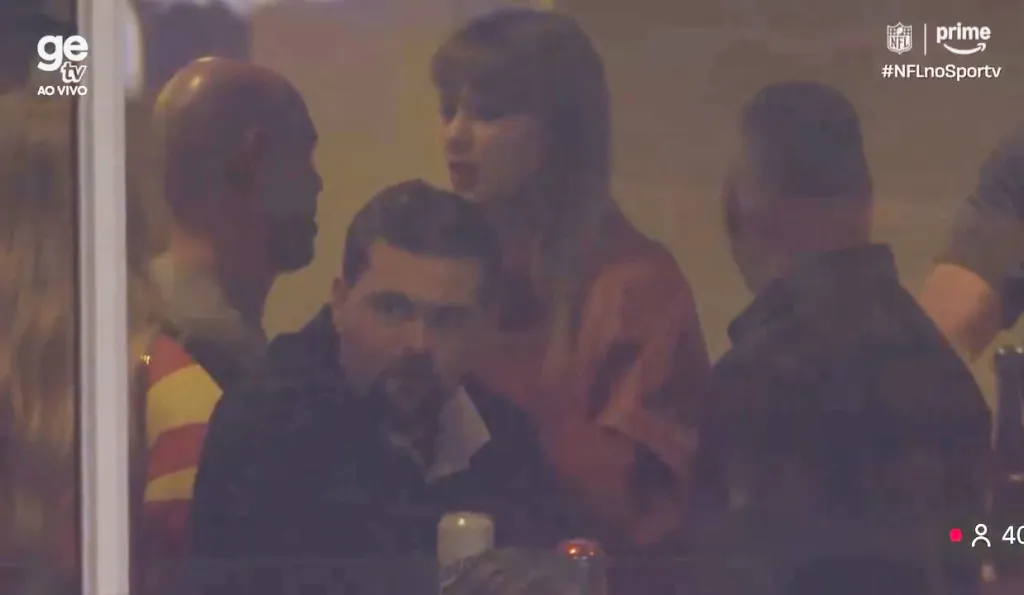 Taylor Swift in a suite at the Kansas City Chiefs game.