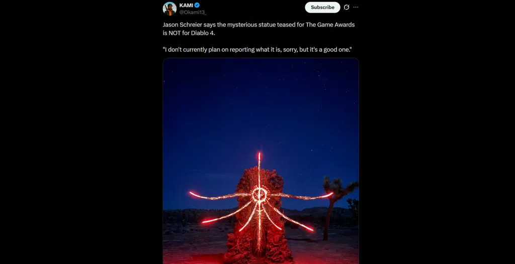 The Game Awards Demon Statue Not Diablo 4