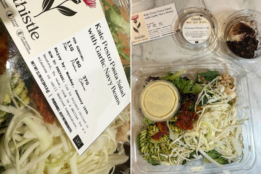 A side by side of a meal kit