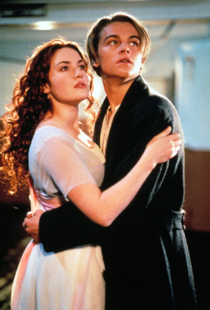 Kate Winslet and Leonardo DiCaprio embracing in Titanic.