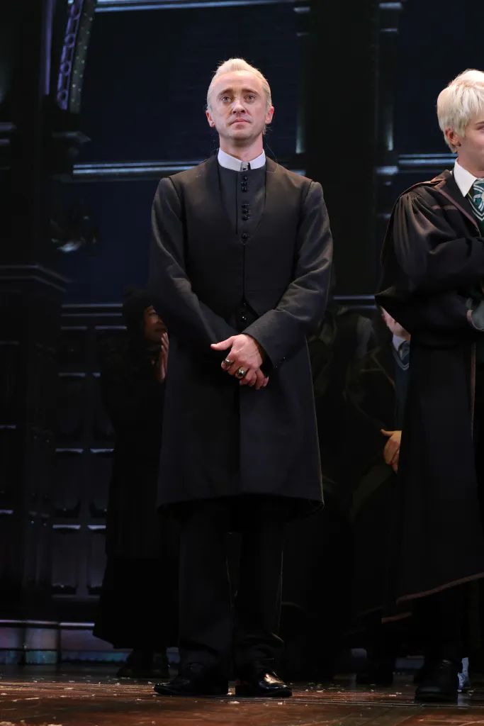 Tom Felton takes his curtain call during his Broadway debut as Draco Malfoy