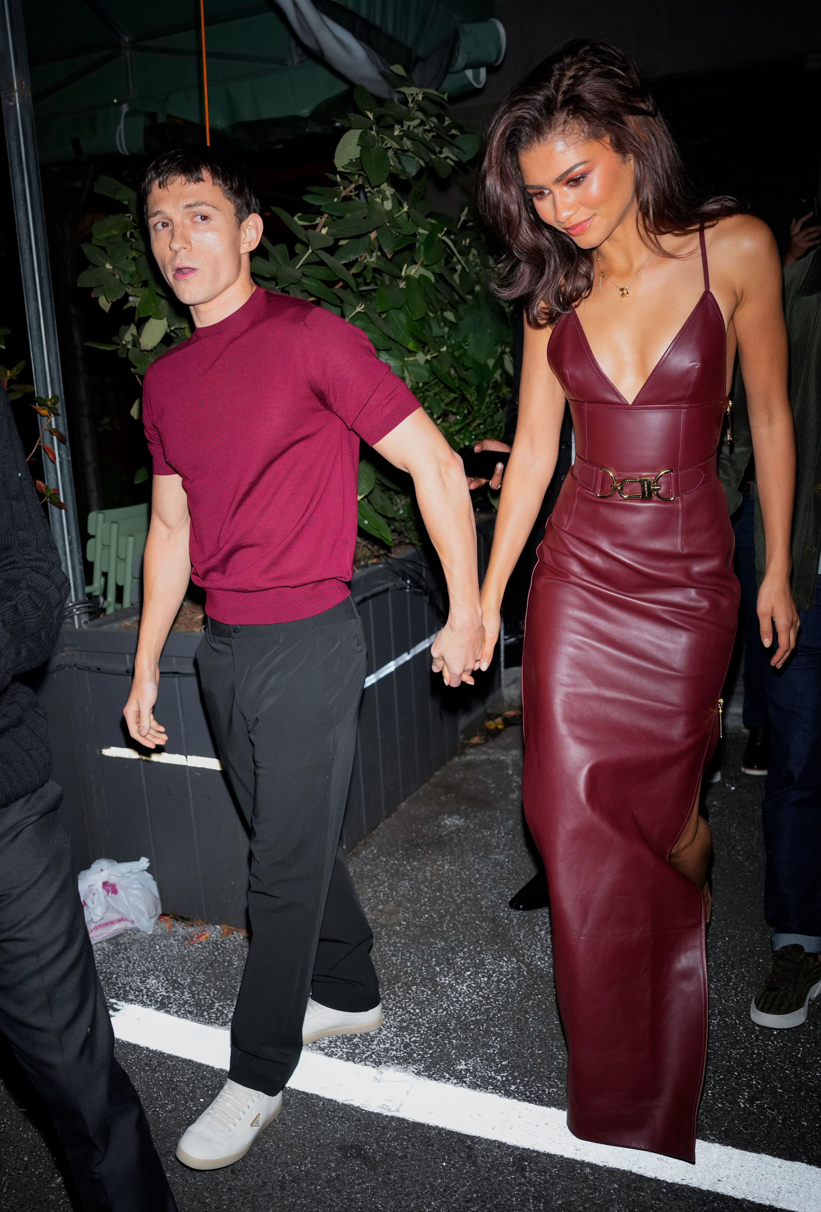 Tom Holland and Zendaya holding hands in New York City.