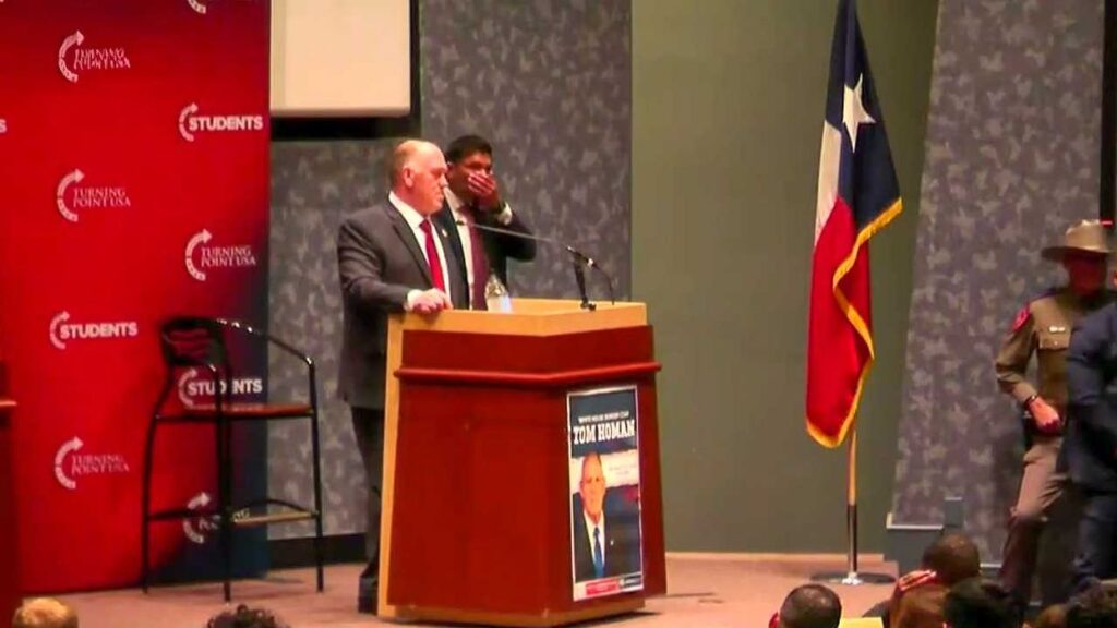 ‘Traitor!’ Trump’s Border czar Tom Homan heckled at MAGA Turning Point USA event