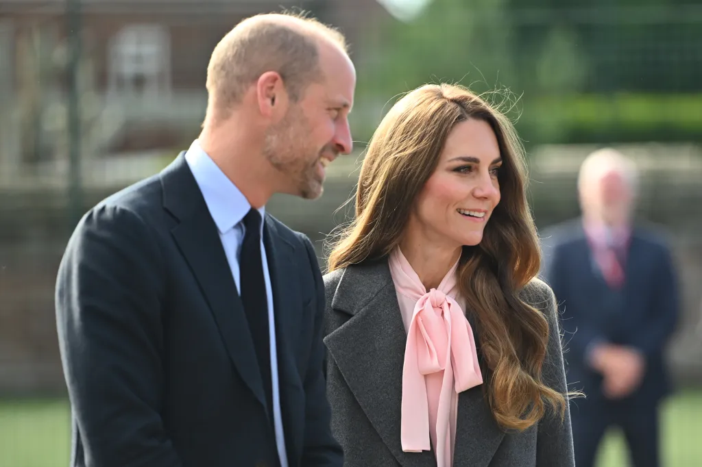 Prince William and Kate Middleton visit Farnborough Road Infant and Junior School on September 23, 2025 in Southport, England