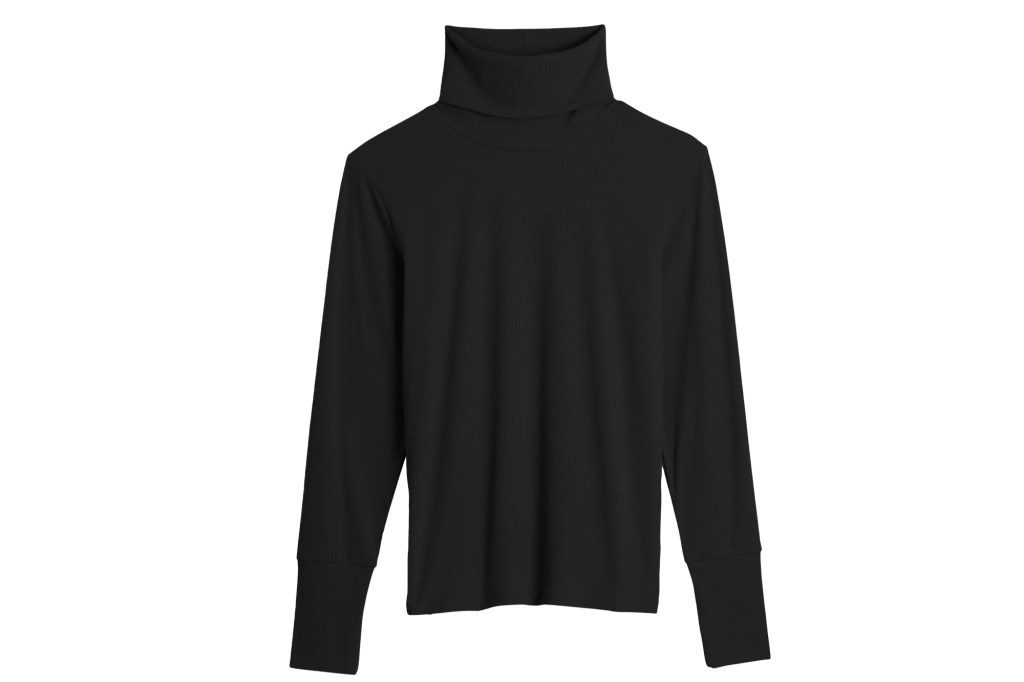 Black turtleneck shirt.