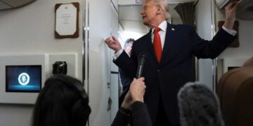 ‘Oh, hello’: Trump caught off guard as bathroom door hits him on Air Force One