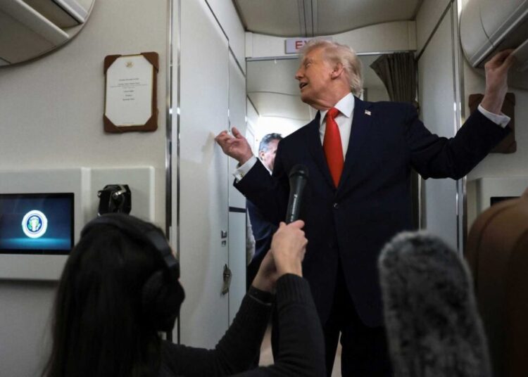 ‘Oh, hello’: Trump caught off guard as bathroom door hits him on Air Force One