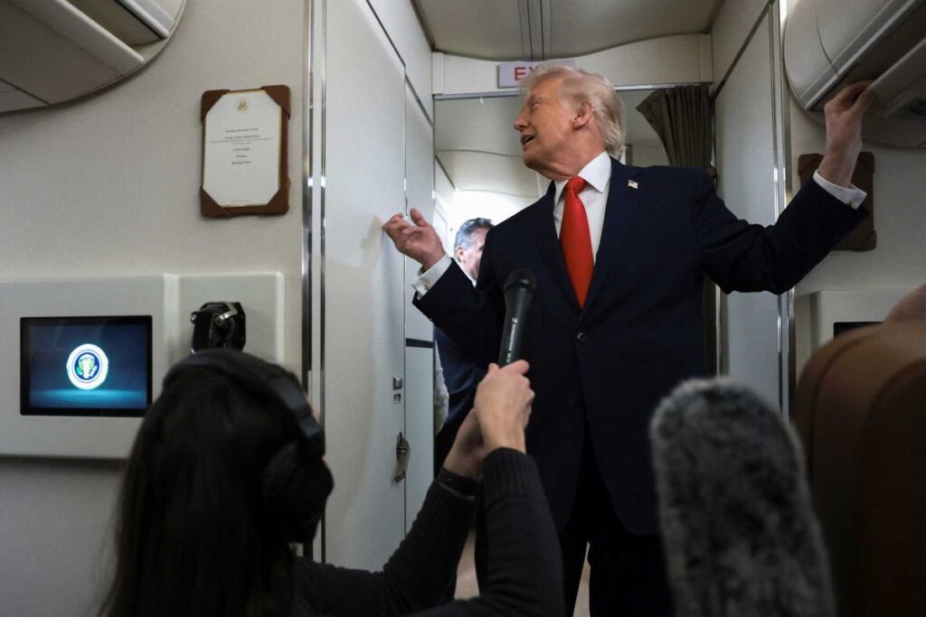 ‘Oh, hello’: Trump caught off guard as bathroom door hits him on Air Force One