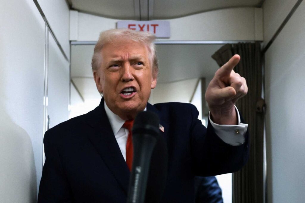 ‘Take it easy!’ Trump scolds reporter for banging into walls of Air Force One