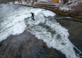 Debate over river surfing in German park gets gnarly after city removes wave-creating device