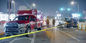 SUV crashes into L.A. ambulance transporting elderly patient; 5 hospitalized