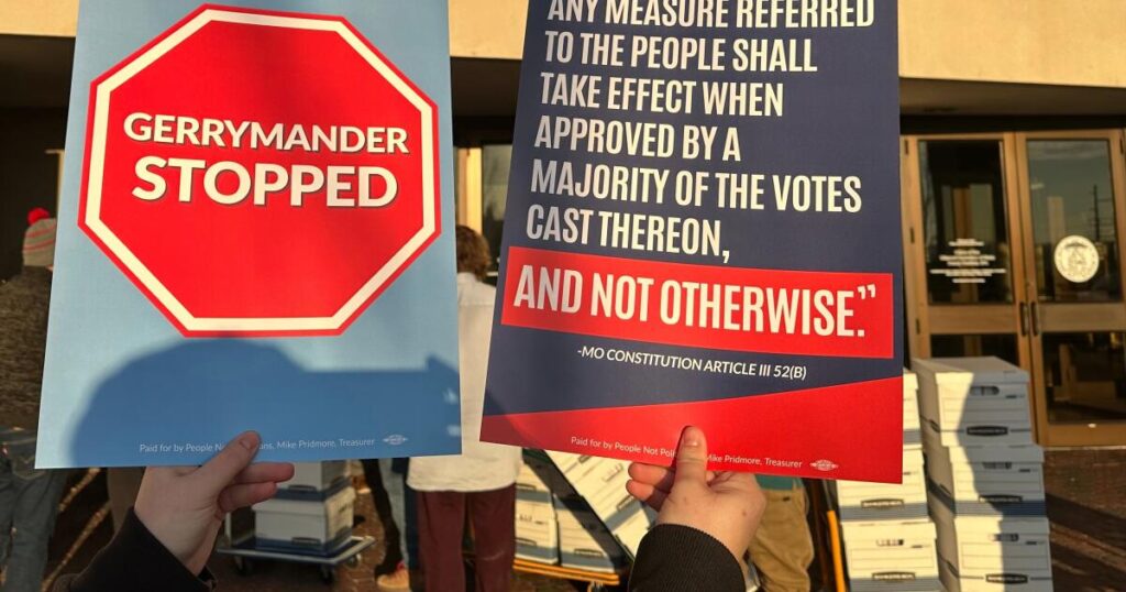 Opponents of Trump-backed redistricting in Missouri submit a petition to force a public vote