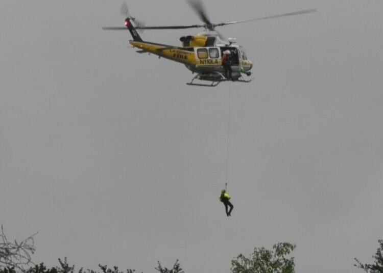 Woman rescued after she is swept nine miles in San Jose Creek during SoCal storm