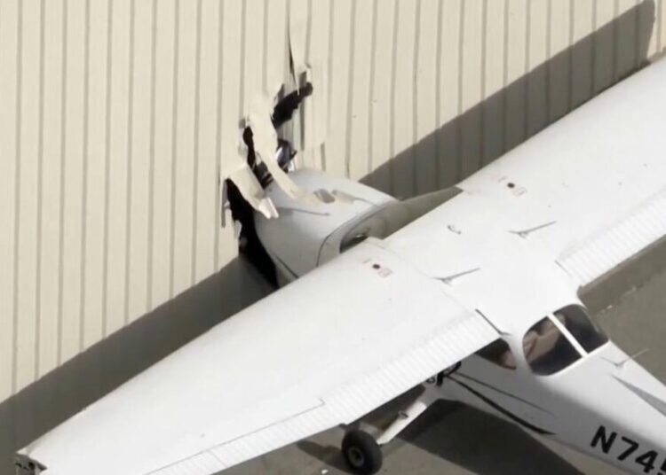 He tried to steal a plane but crashed straight into a hangar in Van Nuys, police say