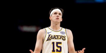 Lakers guard Austin Reaves out for at least a month because of calf injury