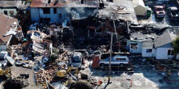 Dramatic explosion caught on video destroys homes, injures six, officials say