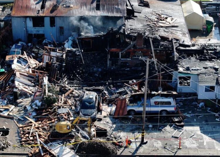 Dramatic explosion caught on video destroys homes, injures six, officials say