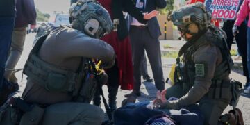 Democratic Rep. Grijalva says federal agents sprayed her during an operation in Arizona