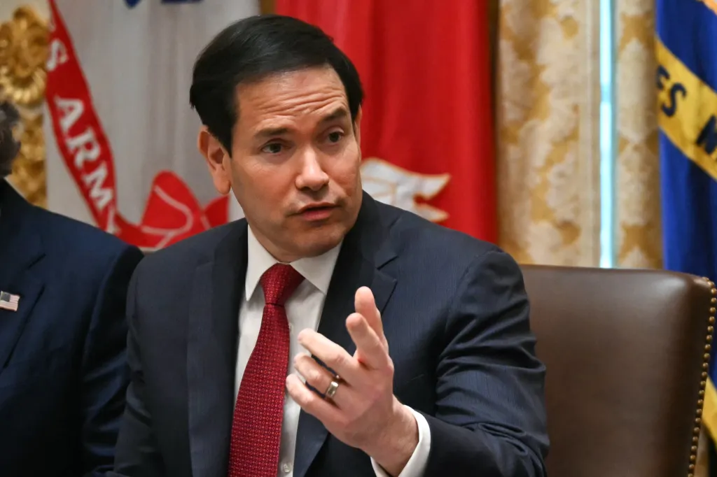 US Secretary of State Marco Rubio speaking during a Cabinet Meeting.