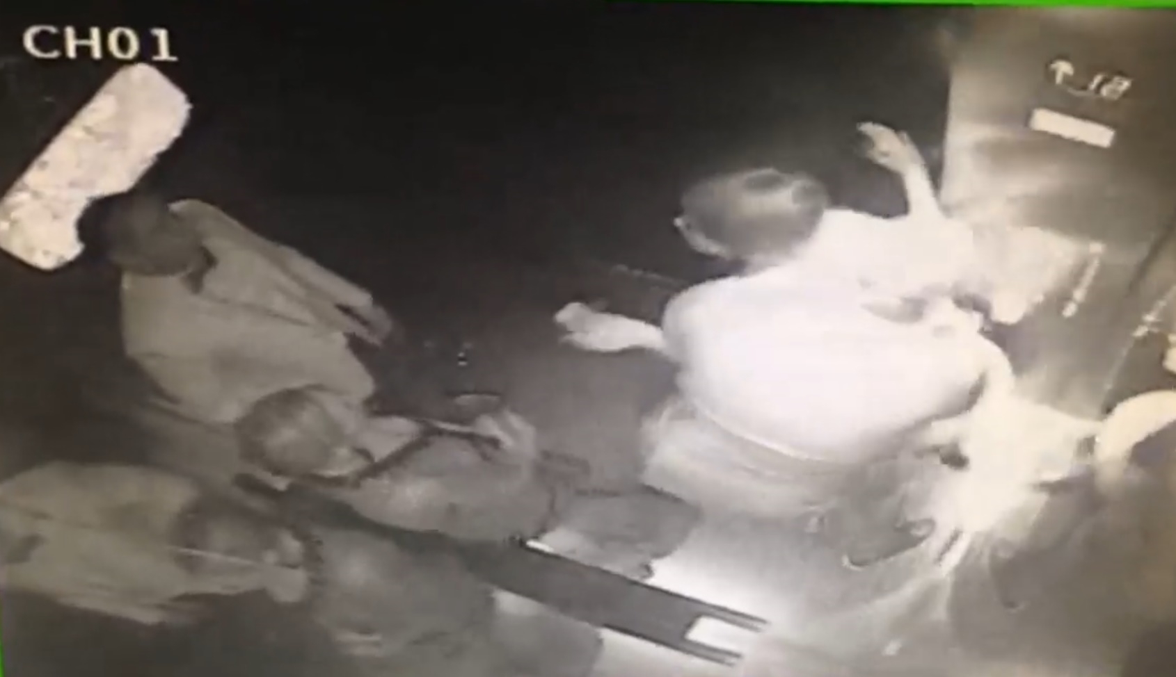 Security camera footage of Solange Knowles attacking Jay-Z in an elevator.