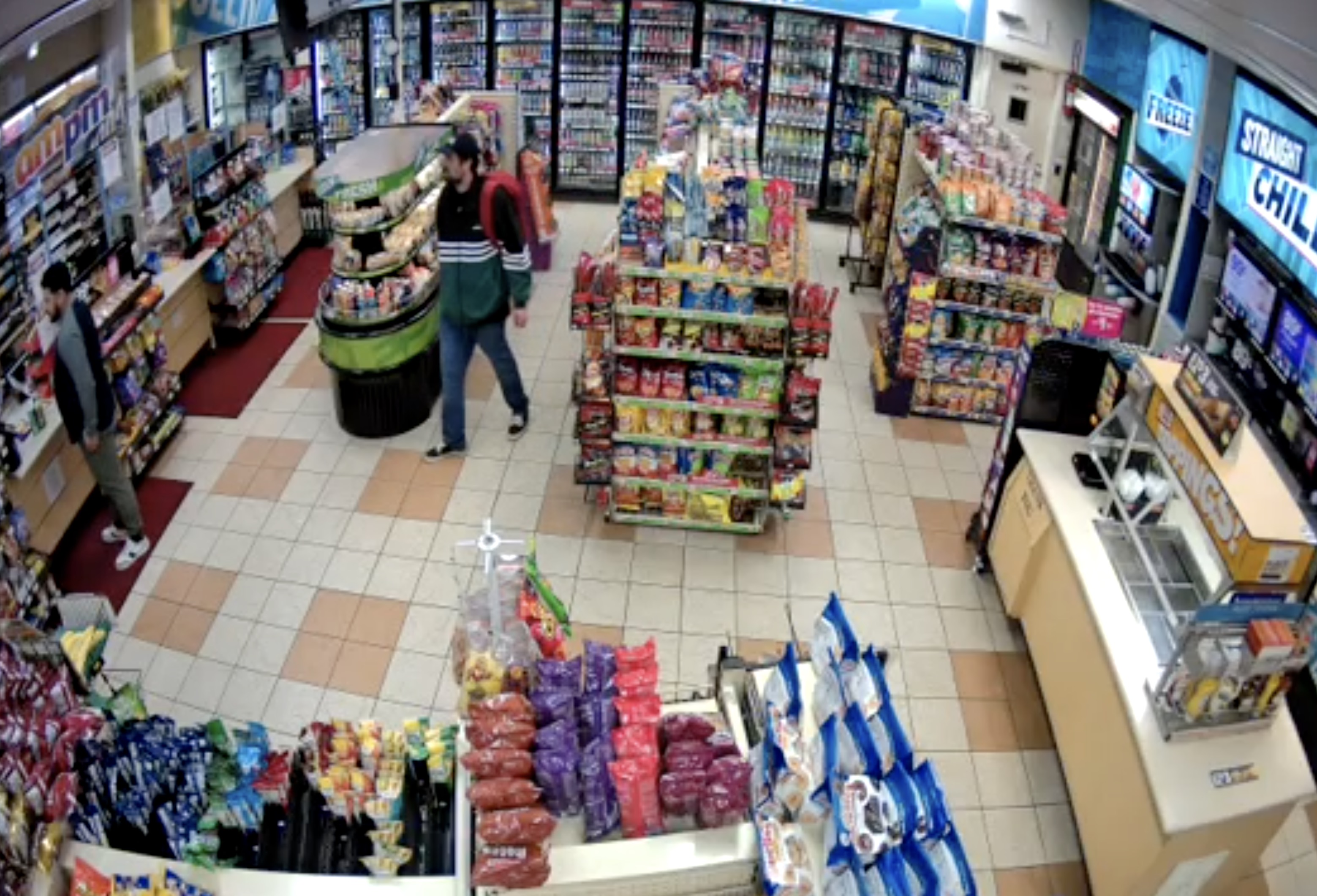 Surveillance footage of Nick Reiner in a gas station store.