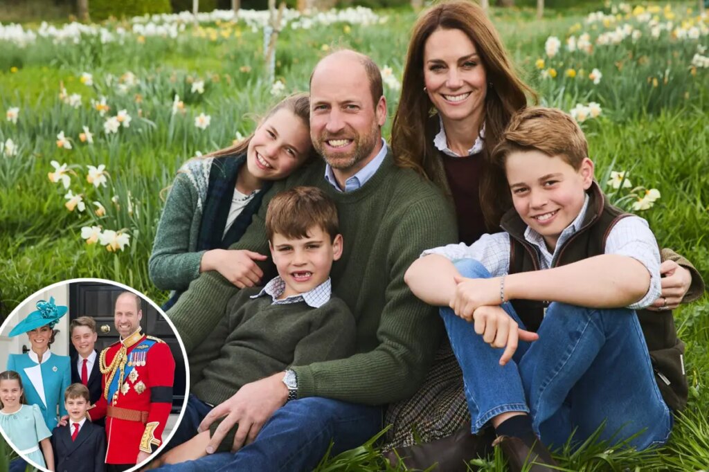 Kate Middleton and Prince William cuddle up to George, Charlotte and Louis in cute Christmas card