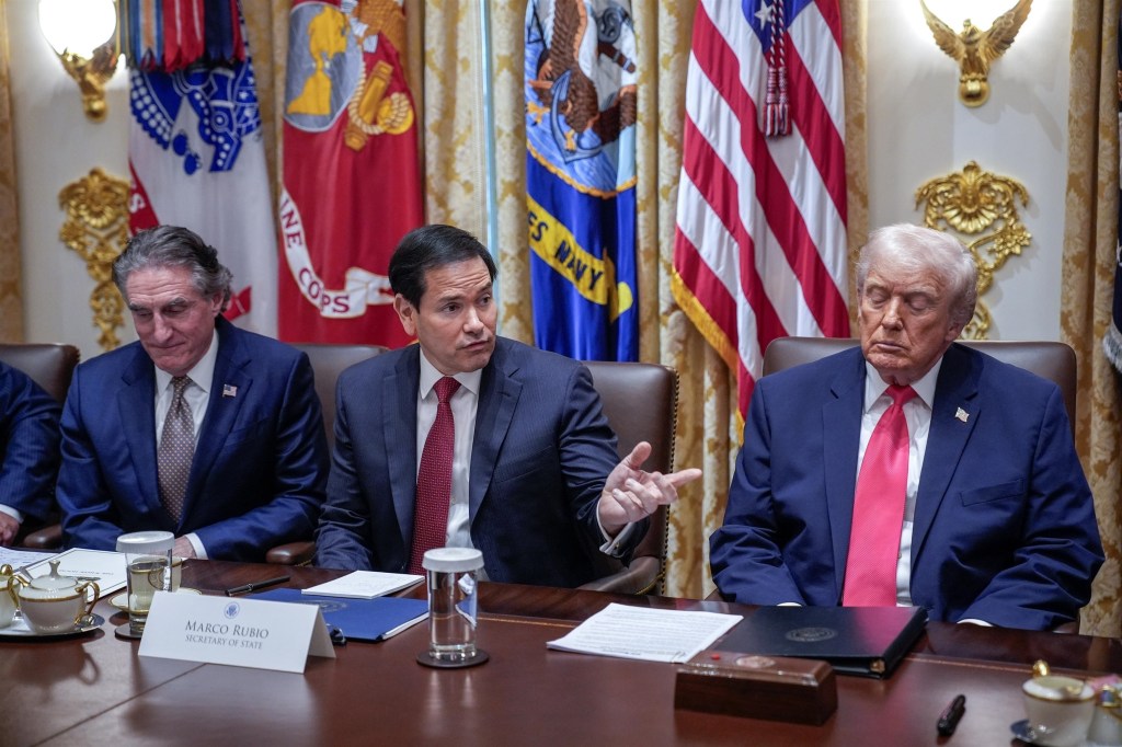 Washington, DC US President Donald J Trump holds a meeting with his Cabinet in the Cabinet Room of the White House in Washington, DC.