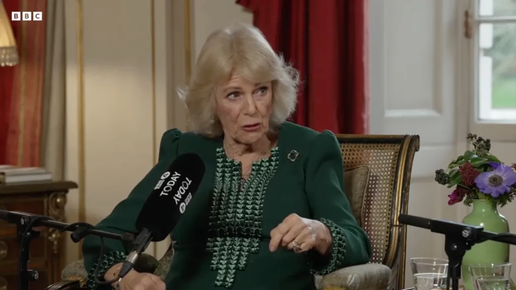 Queen Camilla speaks during an interview with the BBC on Dec. 31, 2025.