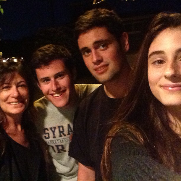 Michele, Nick, Jake, and Romy Reiner posing together.