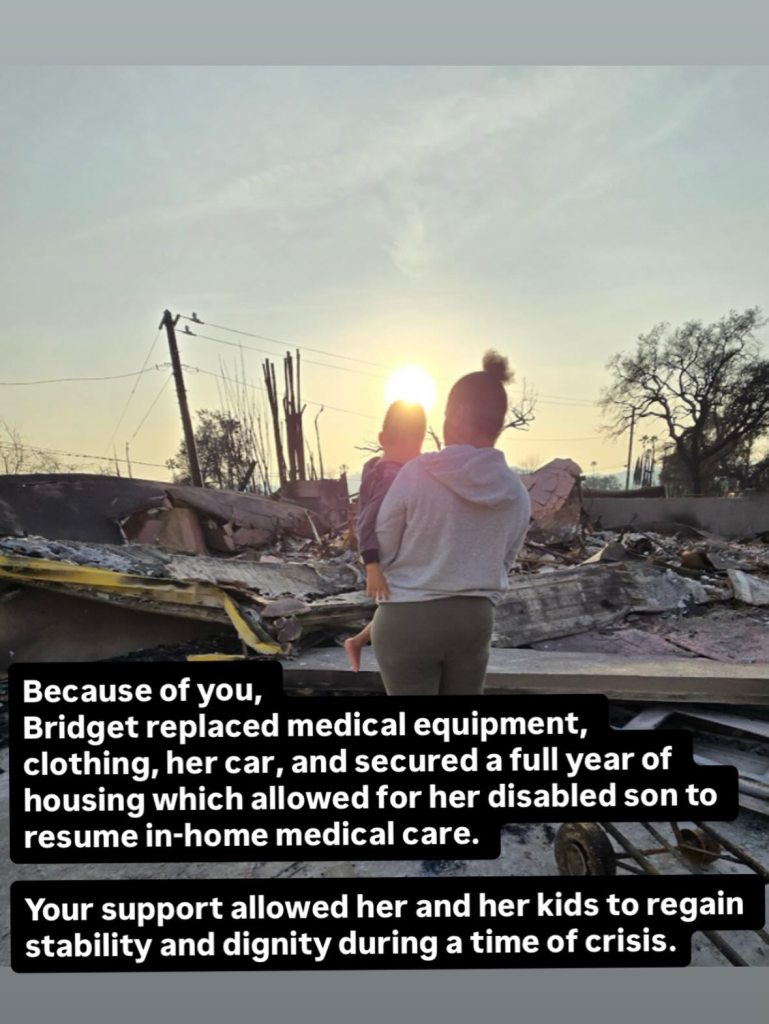 Bridget Bradley, a single mother of three, including a young son with Cerebral Palsy, used the money to pay for a year of housing, medical expenses and a new car.
