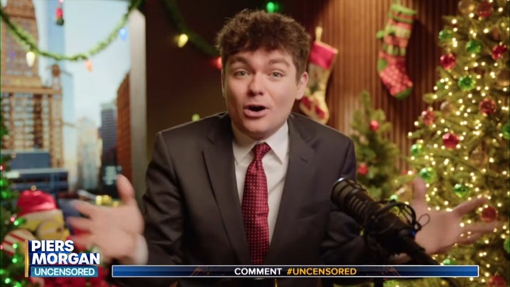 Nick Fuentes during his interview with Piers Morgan Uncensored.