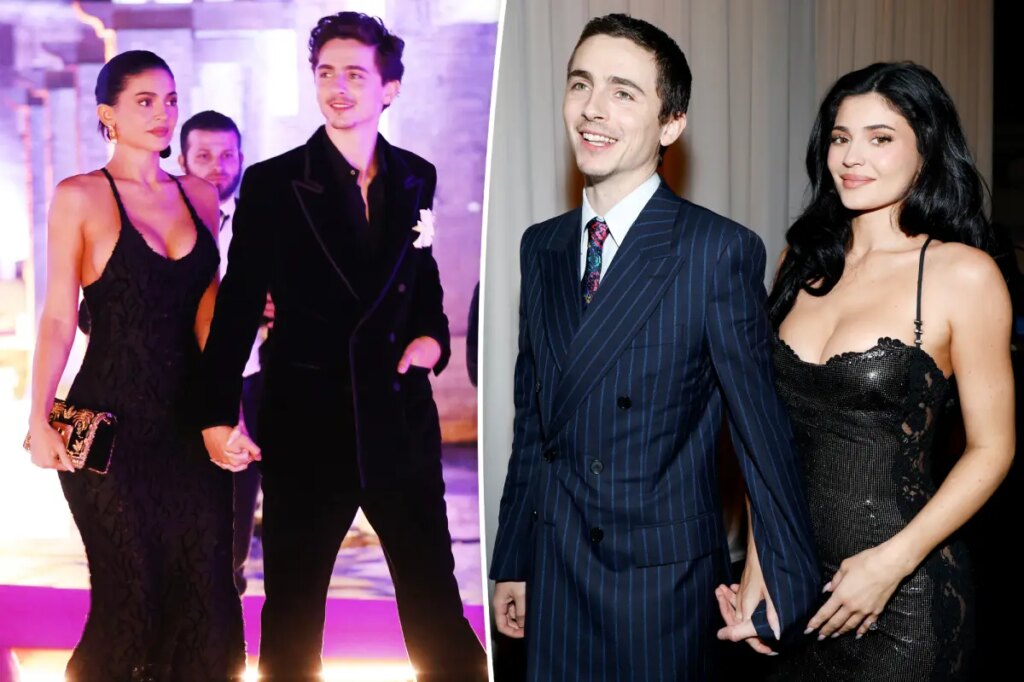 Timothée Chalamet steals a kiss from Kylie Jenner, holds her hand in rare PDA moment