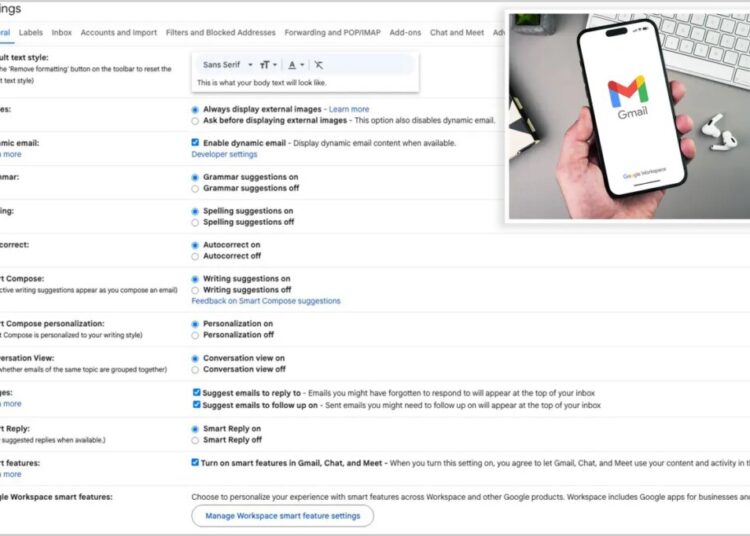 Gmail users urged to switch off these two main features over privacy concerns