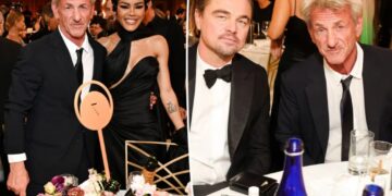 Sean Penn caught smoking at his table during the Golden Globes 2026