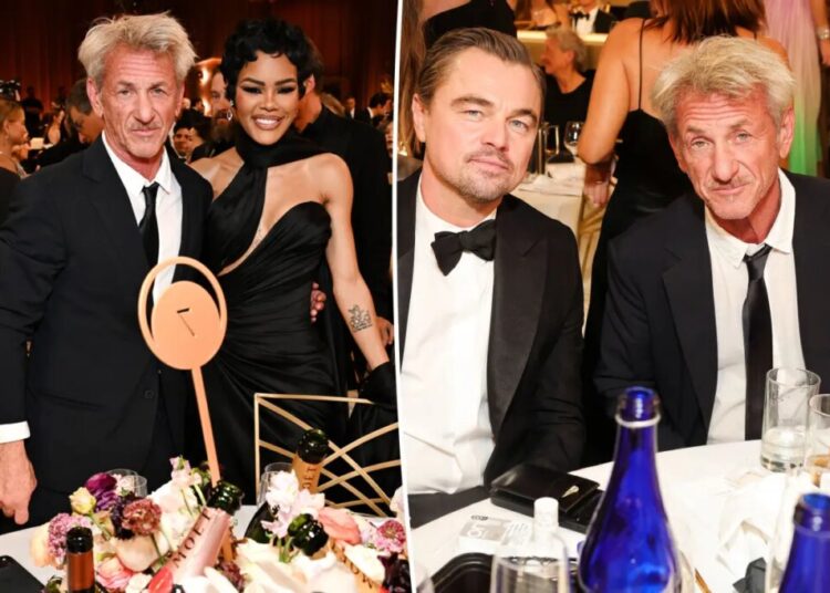 Sean Penn caught smoking at his table during the Golden Globes 2026