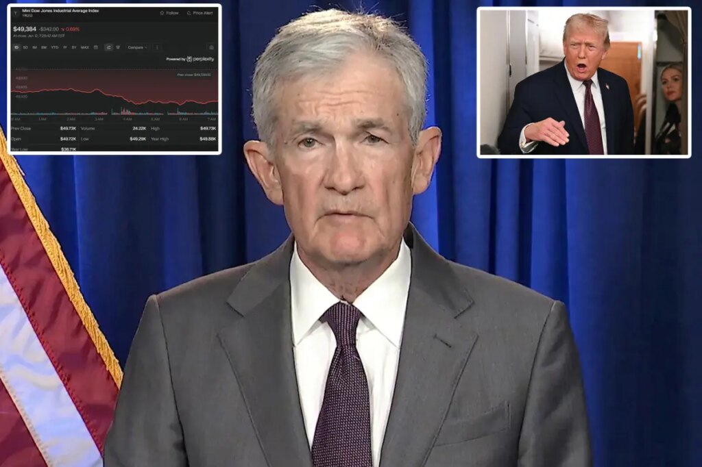 US stocks slide, gold surges after DOJ opens criminal probe into Fed chair Jerome Powell